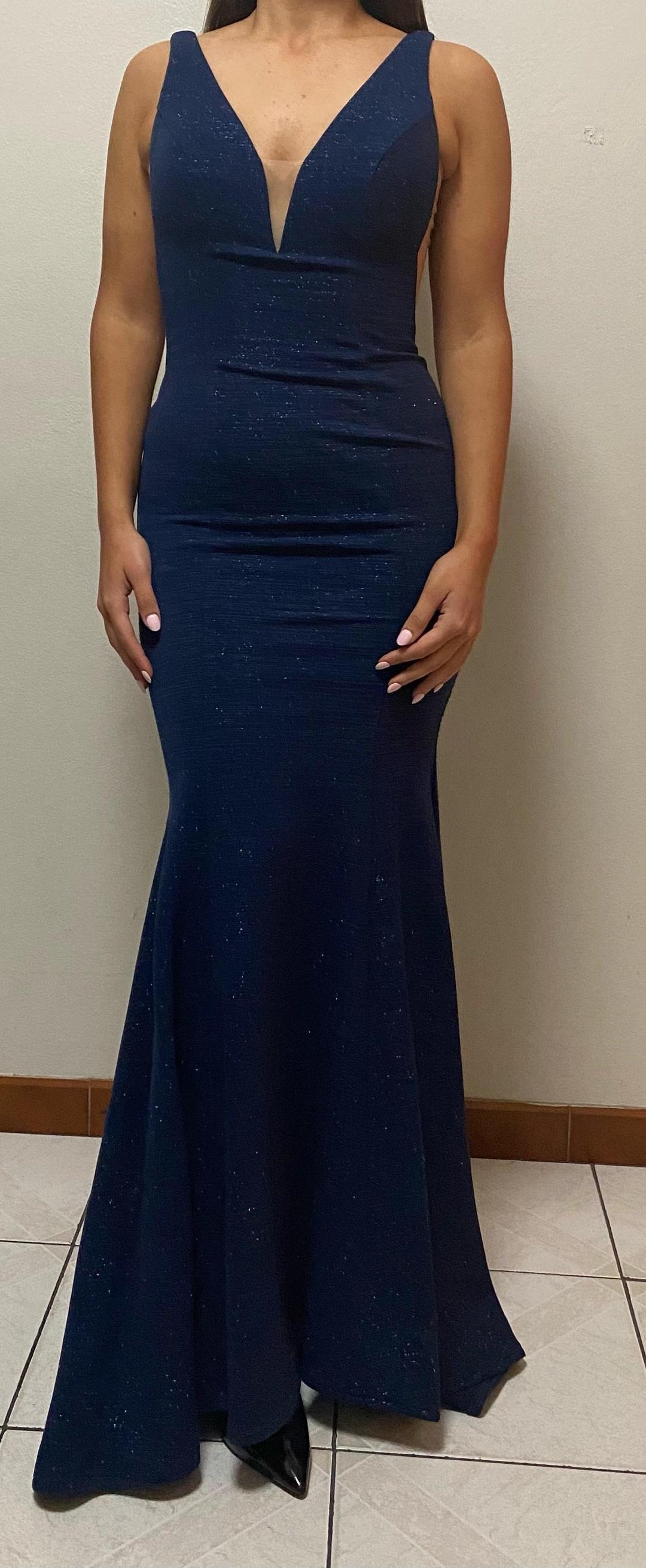 Portia and Scarlett 45089R Evening Dress Navy Size 8 for rent on The Volte - main image