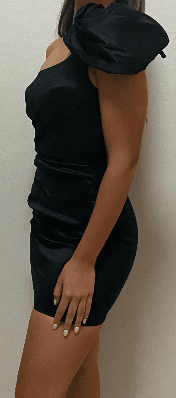 Love Nookie Candice One Shoulder Mini Dress Black Size 10 for rent on The Volte - main image