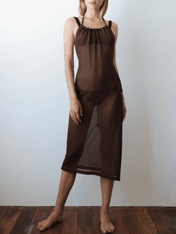 Kacey Delvin Multi Wear Temperate Midi Skirt with Single Side Split Brown Size 12 for rent on The Volte - image 4