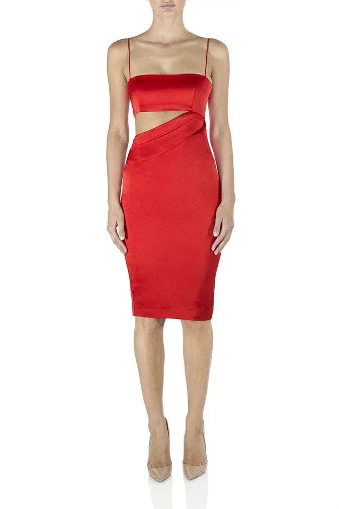 MISHA Selina Slip Red Dress Size 10 for rent on The Volte - main image