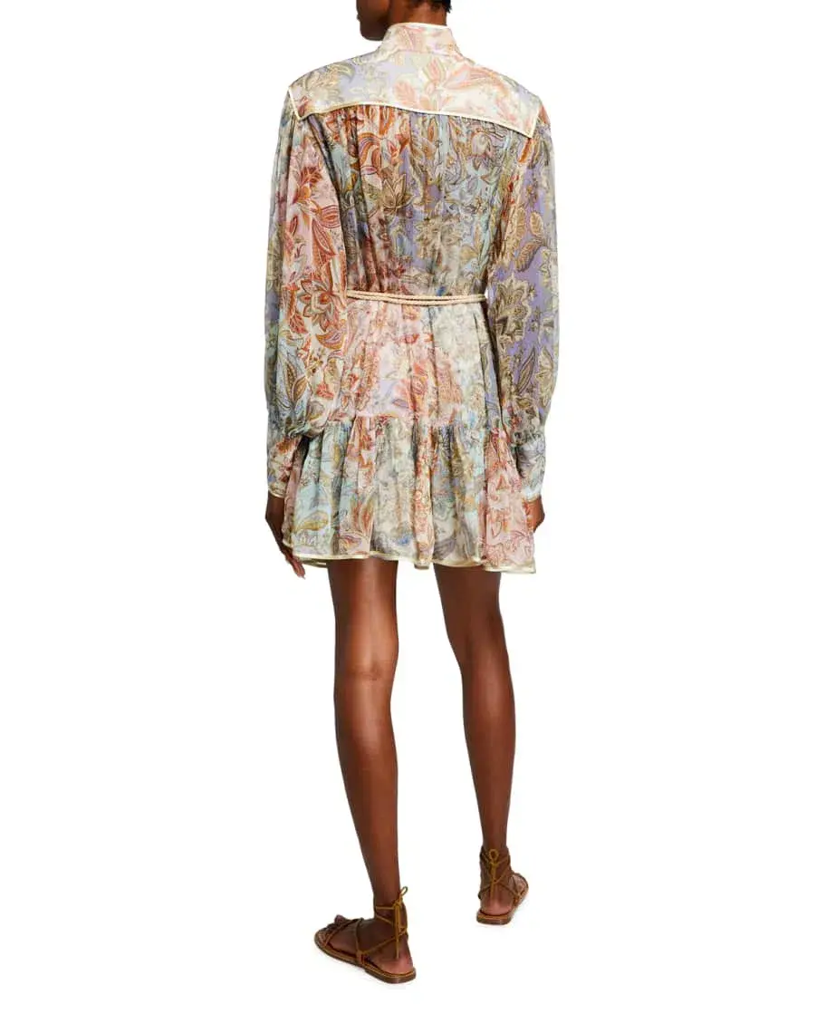 Zimmermann Lucky Bound Mini Dress Print Size 1/ AU 10 - Image 3