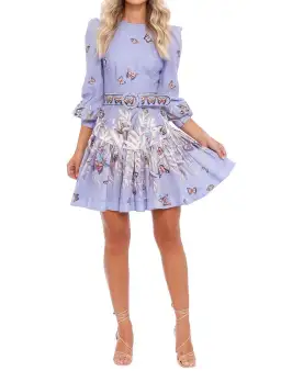 Zimmermann Botanica Belted Linen Mini Dress Pandanus Size 8 for rent on The Volte - image 1