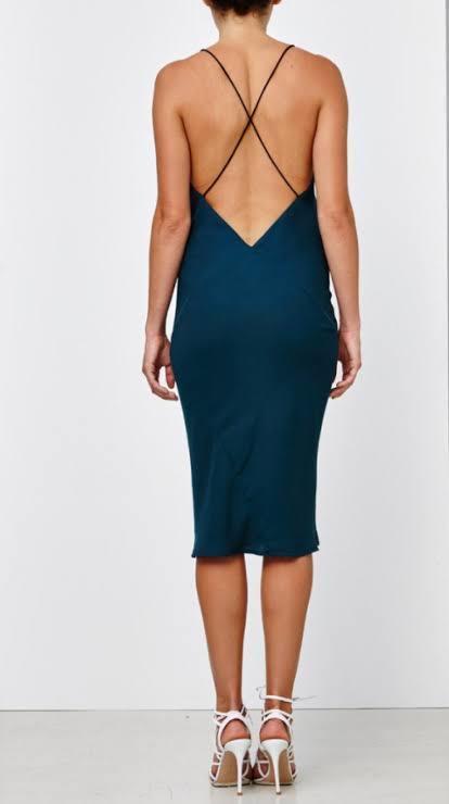 Maurie & Eve Sunrise Midi Dress Teal Size 6 for rent on The Volte - main image