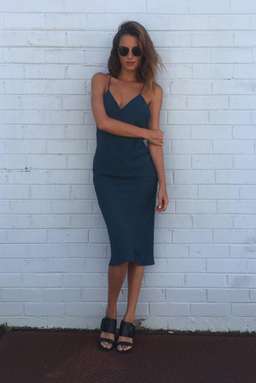 Maurie & Eve Sunrise Midi Dress Teal Size 6 for rent on The Volte - image 1