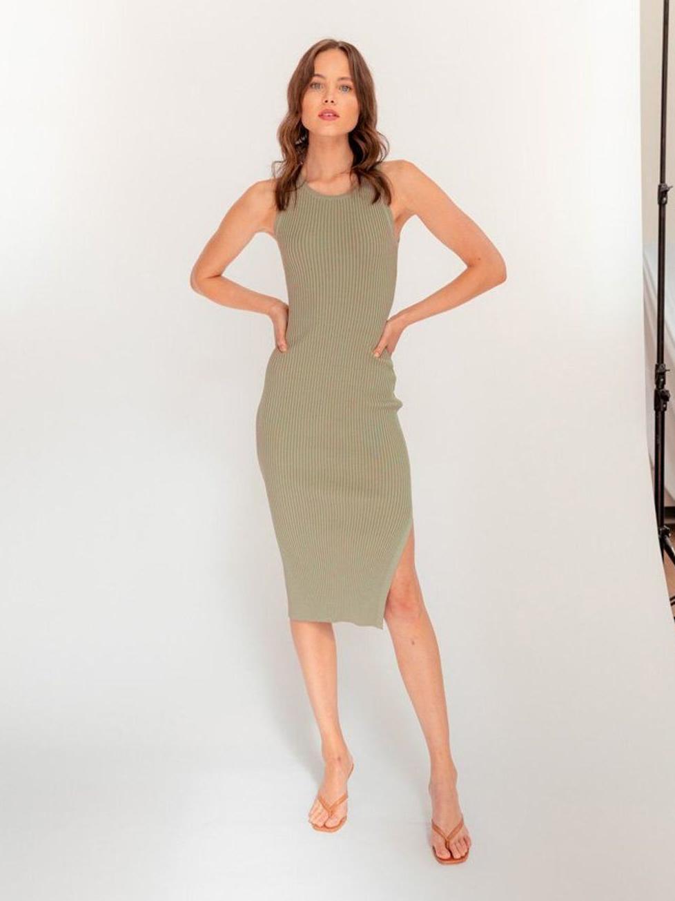 Henne Classic Racer Dress Green Size 8 for rent on The Volte - main image