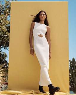 Bec & Bridge Versailles Sleeveless Knit Midi Dress White Size 8 for rent on The Volte - image 1