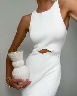 Bec & Bridge Versailles Sleeveless Knit Midi Dress White Size 8 for rent on The Volte - image 2