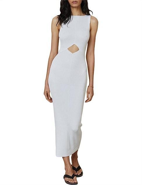 Bec & Bridge Versailles Sleeveless Knit Midi Dress White Size 8 for rent on The Volte - main image