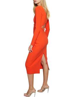 Bec & Bridge Ulla L/S Cut Out Midi Dress Orange Size 8 for rent on The Volte - image 3