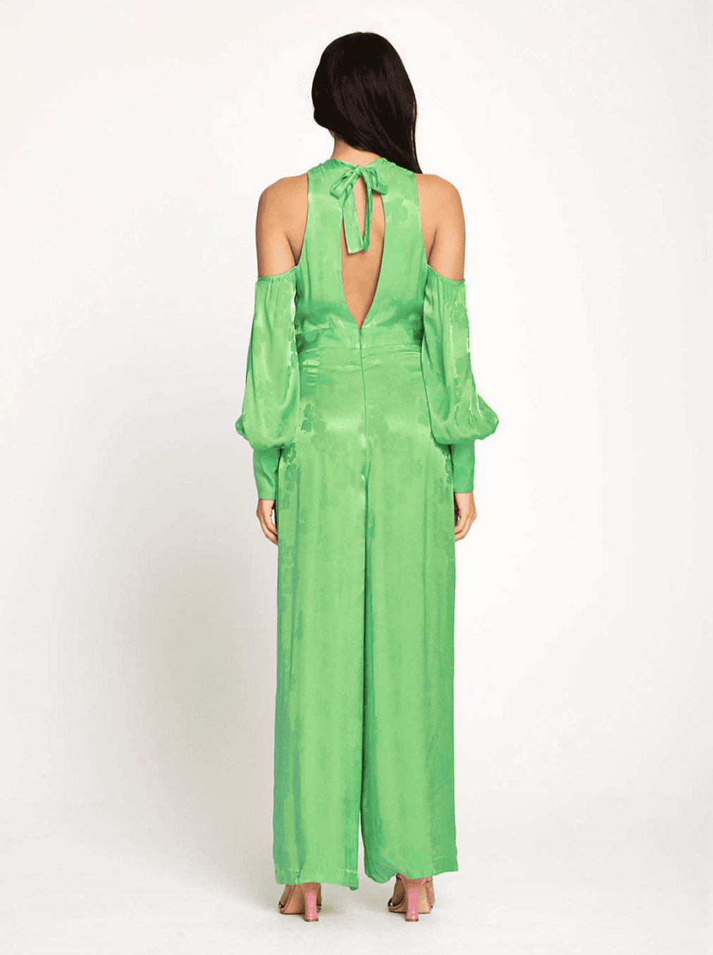 Alice McCall Green Apple Memory Lane Cold-shoulder Jumpsuit Size 4 for rent on The Volte - main image