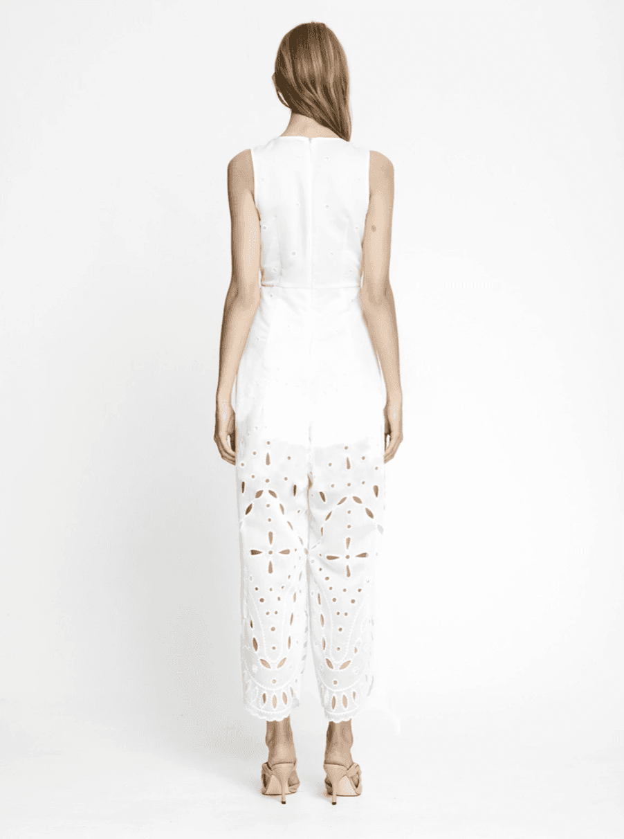 Alice McCall Porcelain Moonchild Jumpsuit White Size 8 for rent on The Volte - main image