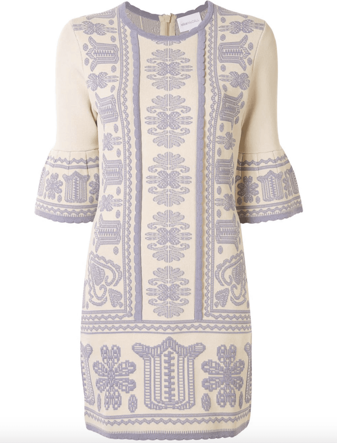 Alice McCall Devotion Jacket Mini Dress Oatmeal Print Size 4 for rent on The Volte - main image