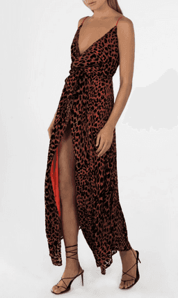 Misha Harpa Dress Red Leopard Size 8 for rent on The Volte - image 1