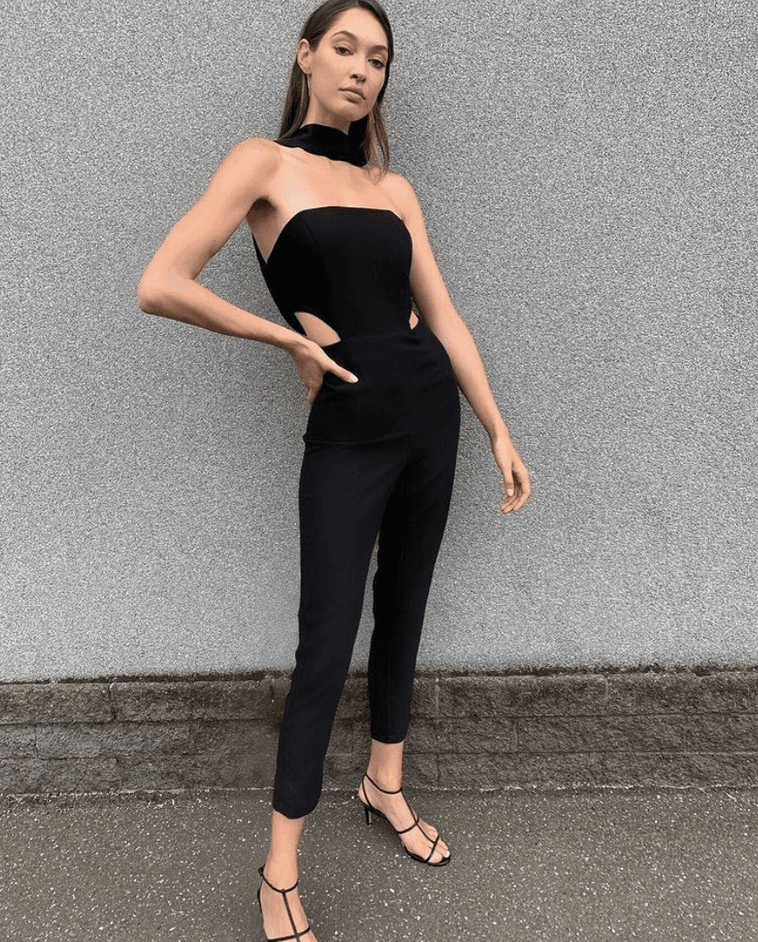 MISHA Black Christa Pantsuit Black Size 4/0 for rent on The Volte - main image