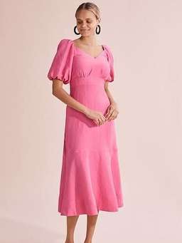 Country Road Full Sleeve Midi Dress Pink Size 8 for rent on The Volte - image 1