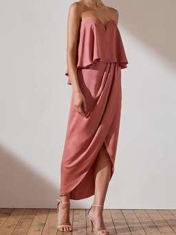 Shona Joy Imogen Luxe U Wire Frill Dress Rose Size 6 for rent on The Volte - image 2