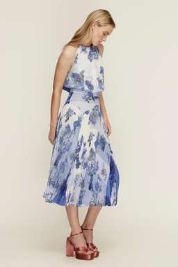 Lover Collage Pleat Midi Dress Size 10 for rent on The Volte - image 2