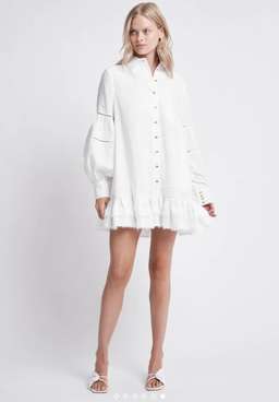 Aje Litus Shirt Dress White Size 14 for rent on The Volte - image 4