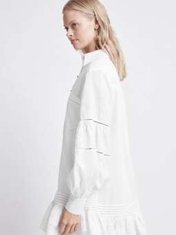 Aje Litus Shirt Dress White Size 14 for rent on The Volte - image 2