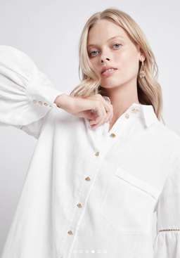 Aje Litus Shirt Dress White Size 14 for rent on The Volte - image 1