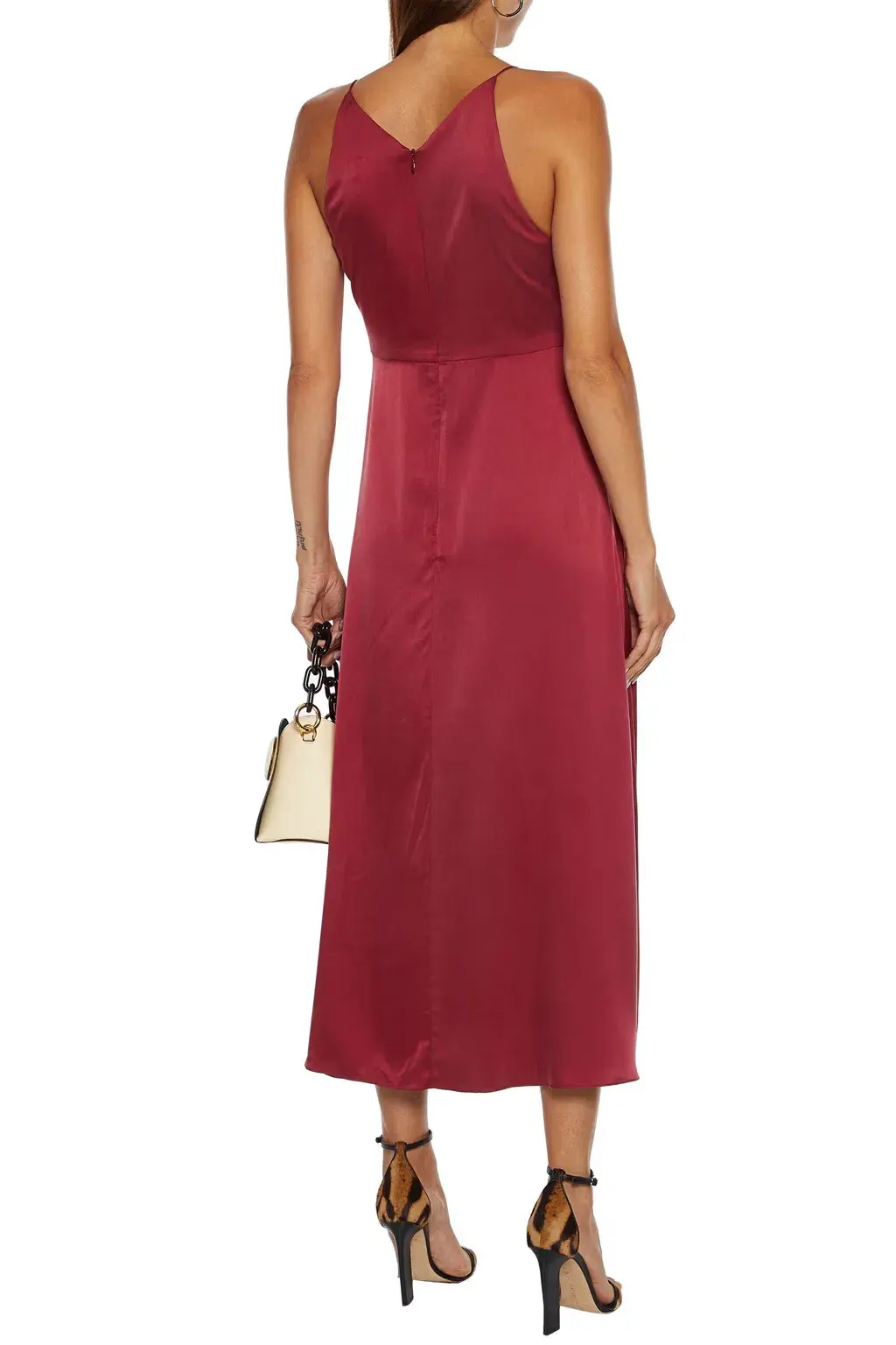Zimmermann Silk Ruched Picnic Midi Dress Wine Red Size 8 - Image 2