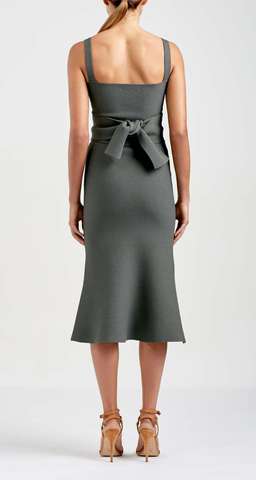 Scanlan Theodore Crepe Knit Bralette Dress Khaki Size 8 for rent on The Volte - image 4