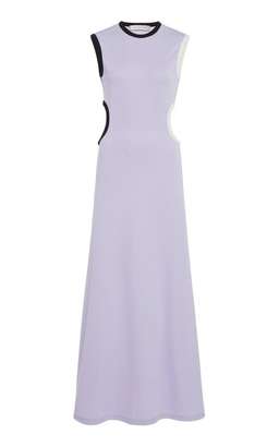 Christopher Esber Fran Cutout Ribbed Knit Dress Purple Size 6 for rent on The Volte - image 2