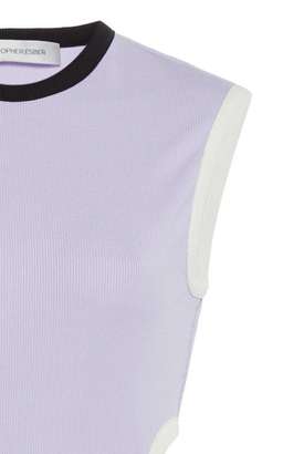 Christopher Esber Fran Cutout Ribbed Knit Dress Purple Size 6 for rent on The Volte - image 3