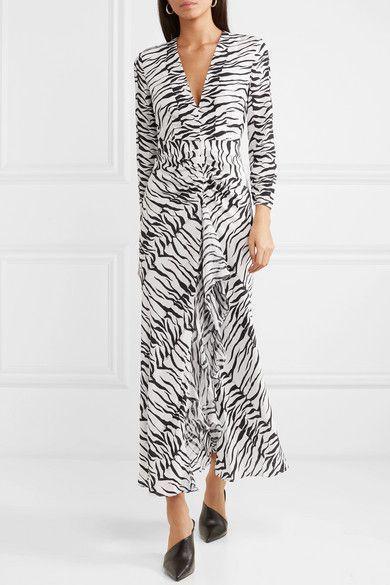 Rixo Open-back Ruffled Animal Print Maxi Dress Size 6 for rent on The Volte - main image