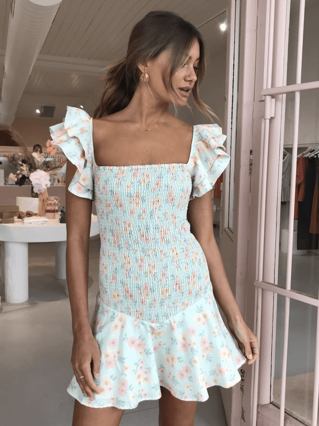 By Nicola Verde mini dress Pistachio size 8 for rent on The Volte - main image