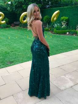 Alamour Genelle Emerald Sequin Gown Size 8