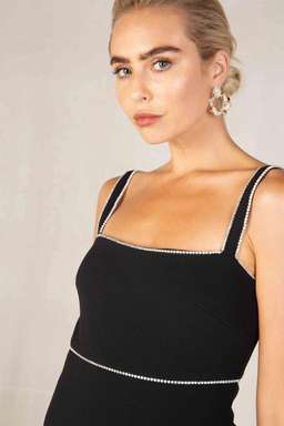 MISHA Blake Midi Dress Black Size 6/XS for rent on The Volte - image 2