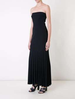 Dion Lee Linear Pleat Crepe Strapless Dress - Black - Size 10