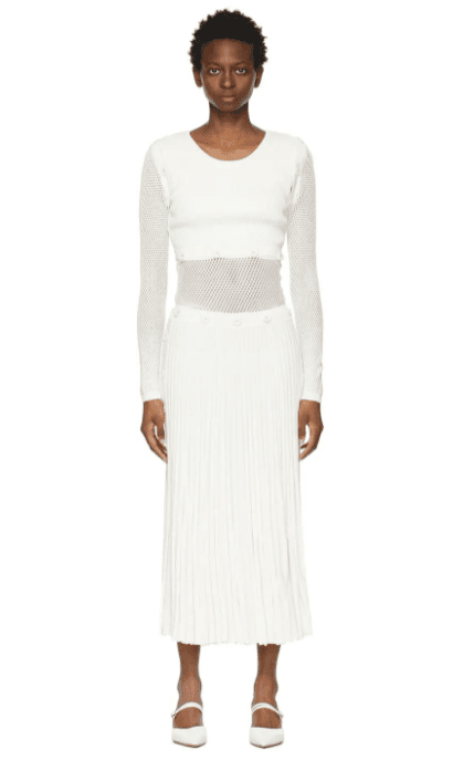 Christopher Esber Deconstructed Knit Dress White Size 8 for rent on The Volte - main image