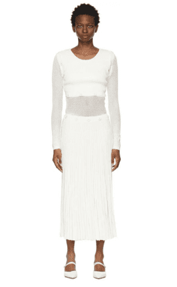 Christopher Esber Deconstructed Knit Dress White Size 8 for rent on The Volte - image 1