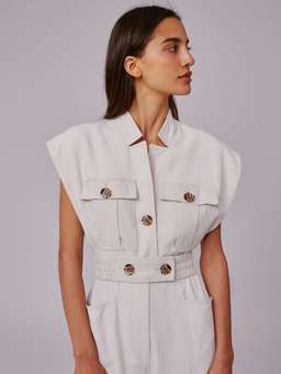 C/MEO Collective Consistent Jumpsuit White Size XS for rent on The Volte - image 2