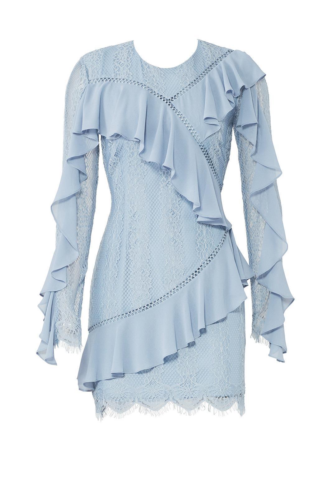 Keepsake the Label Better Days Long Sleeve Lace Dress Blue Size AU 6 for rent on The Volte - main image