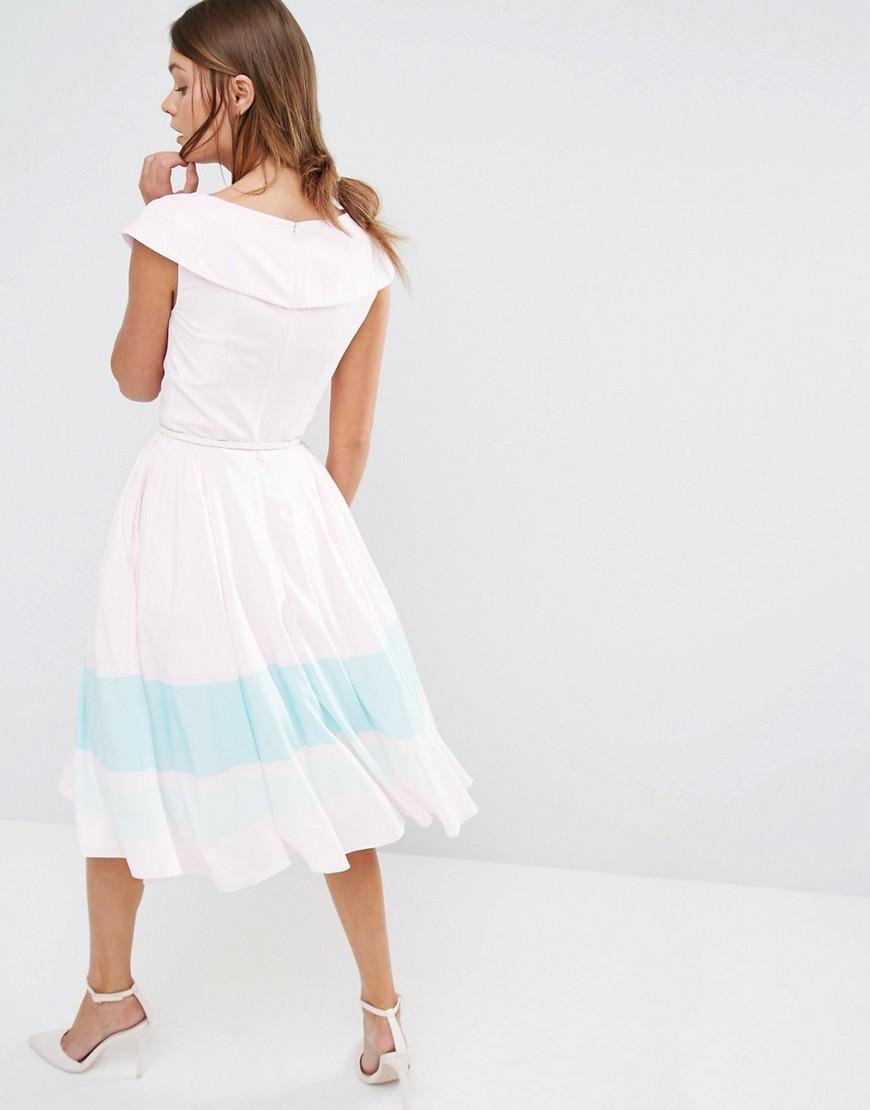 Ted Baker Bromlie Prom Dress in Pink Magnolia Print Size 6 for rent on The Volte - main image