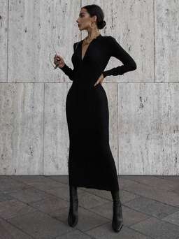 Manning Cartell Split Screen L/S Knit Dress Black Size 8 for rent on The Volte - image 1