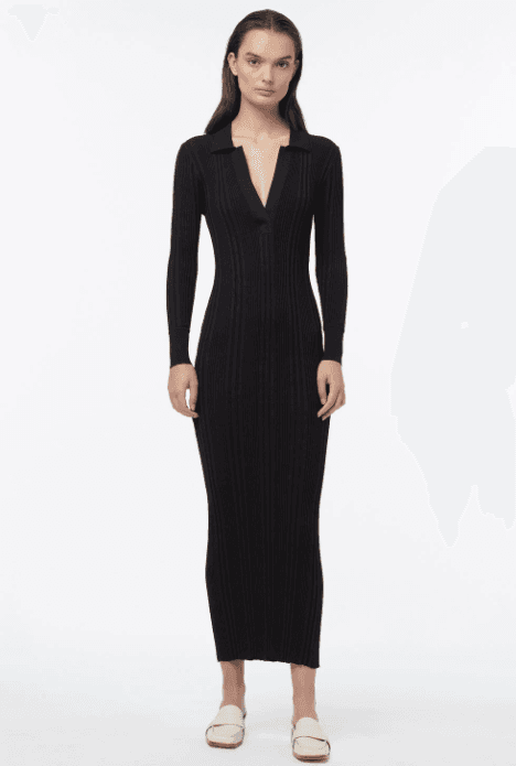 Manning Cartell Split Screen L/S Knit Dress Black Size 8 for rent on The Volte - main image