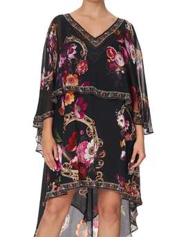 Camilla Mirror Mirror Cape Overlay Dress Black Size 12 for rent on The Volte - image 1