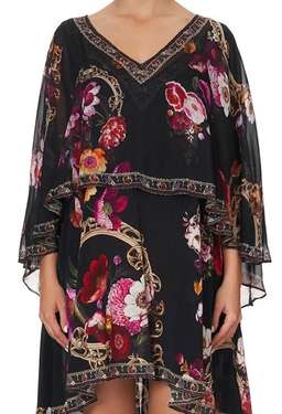 Camilla Mirror Mirror Cape Overlay Dress Black Size 12 for rent on The Volte - image 3