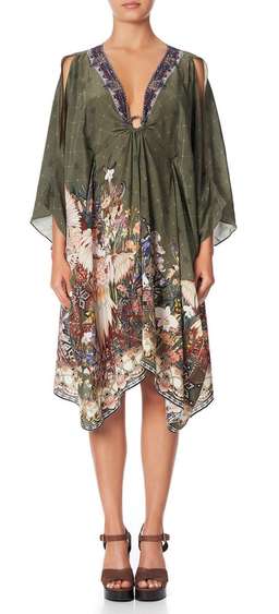Camilla ‘Watchful Wings’ short kaftan Free size
