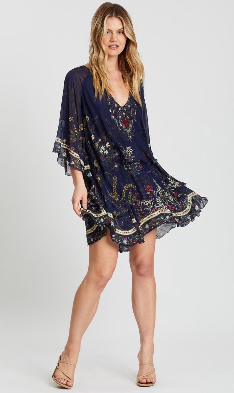 Camilla Wings in Arms Layered Frill Short Dress Print Size 12 for rent on The Volte - main image