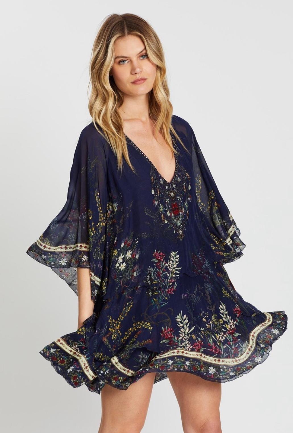 Camilla Wings in Arms Layered Frill Short Dress Print Size 12 for rent on The Volte - main image