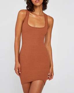 By Johnny Curve Knit Mini Dress Brown Size 6 for rent on The Volte - image 2