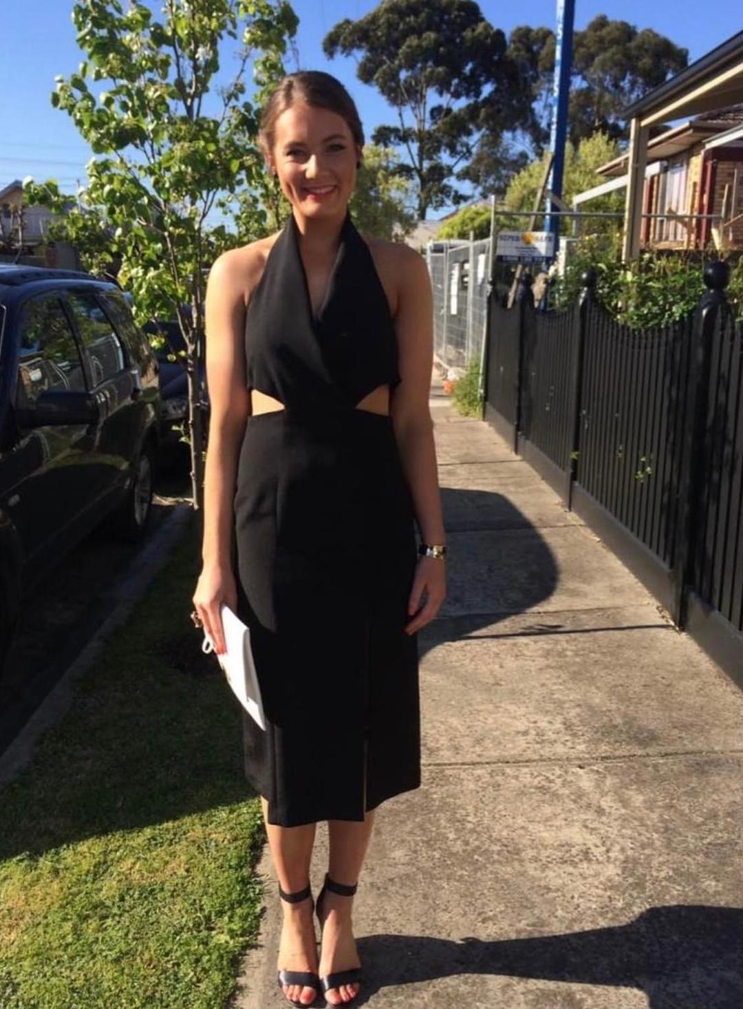 Bianca Spender Halter Neck Midi Dress Black Size 8 for rent on The Volte - main image