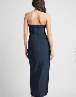 Shieke Ink Jersey Midi Dress Blue Size 6 for rent on The Volte - image 3