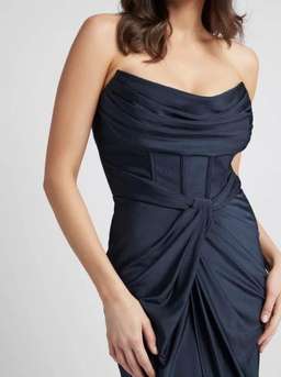 Shieke Ink Jersey Midi Dress Blue Size 6 for rent on The Volte - image 2