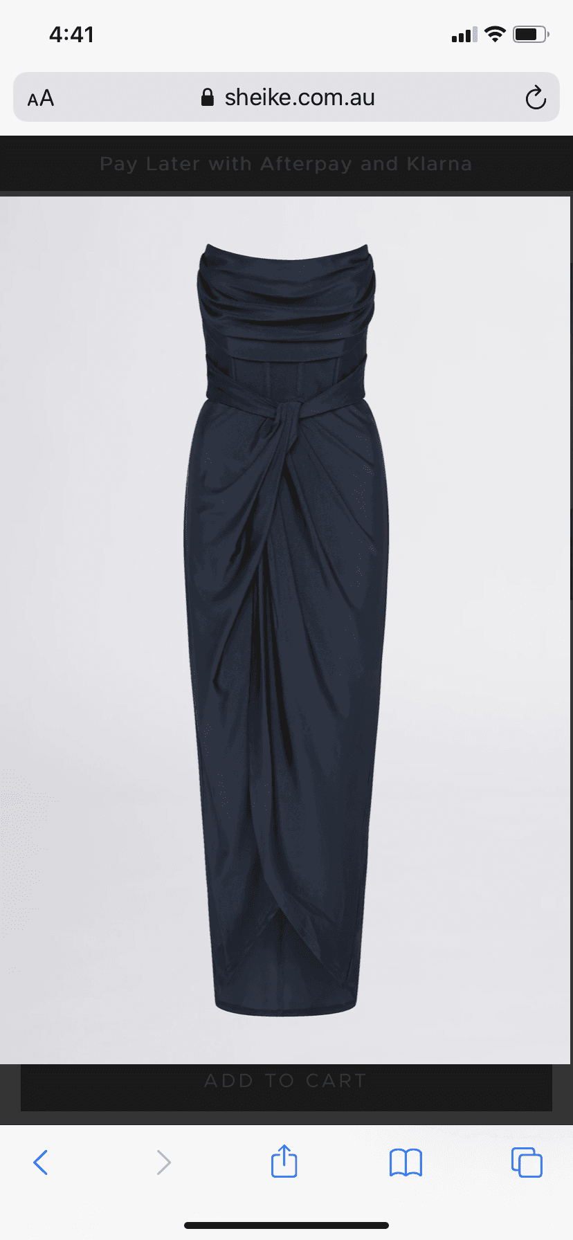 Shieke Ink Jersey Midi Dress Blue Size 6 for rent on The Volte - main image